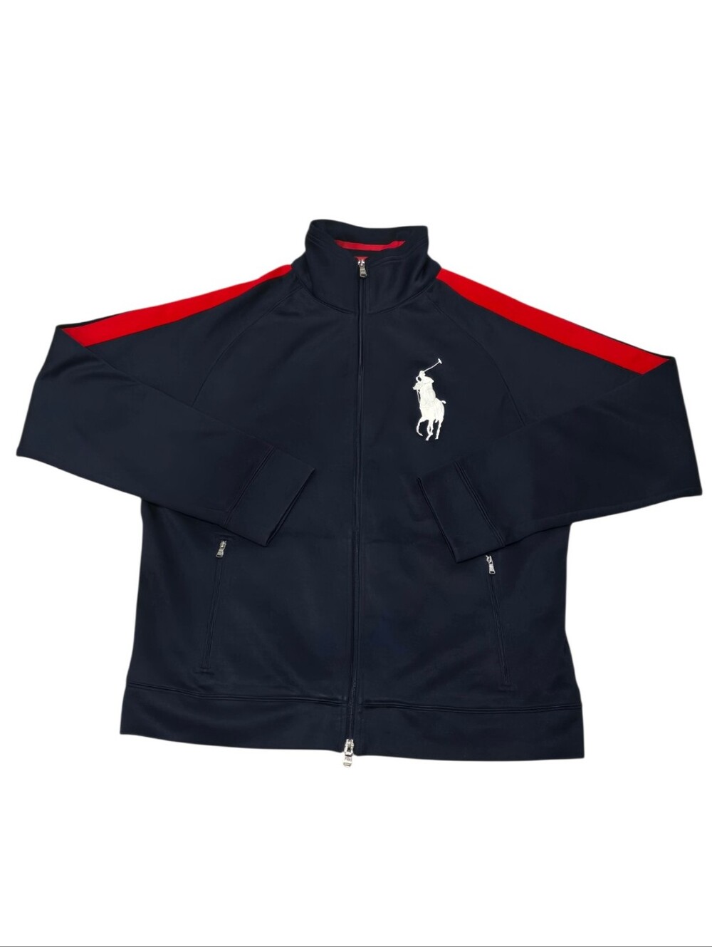 Polo Ralph Lauren Big Pony Men’s Track Jacket USA Size XL Navy/Red/White - Picture 3 of 14